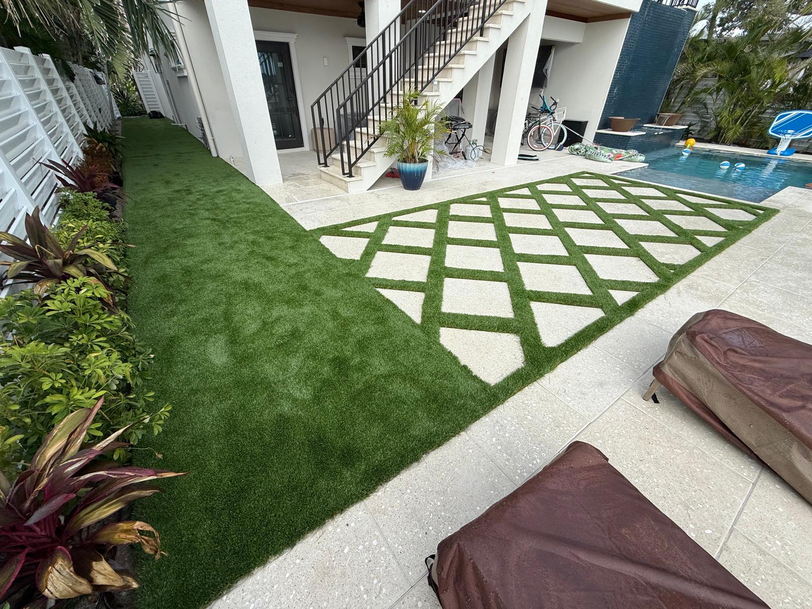 syn turf back yard fake grass installation company